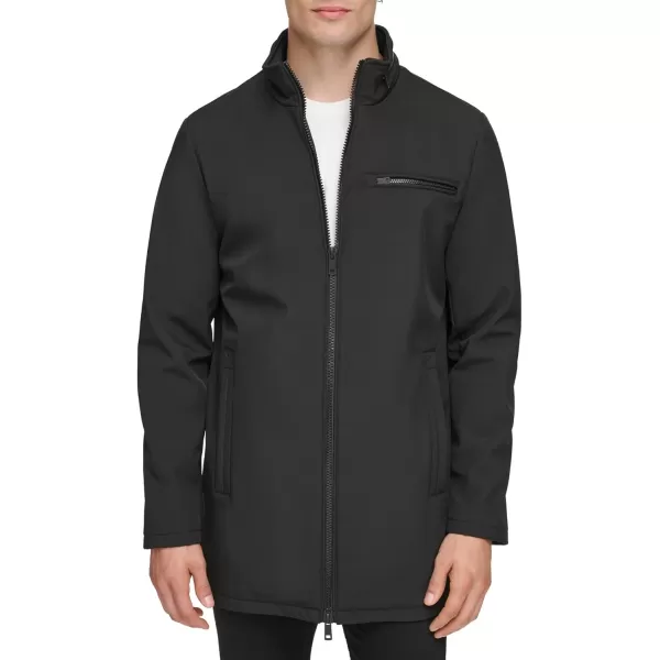 imageKenneth Cole Mens Rain CoatHidden Rain Hood Black