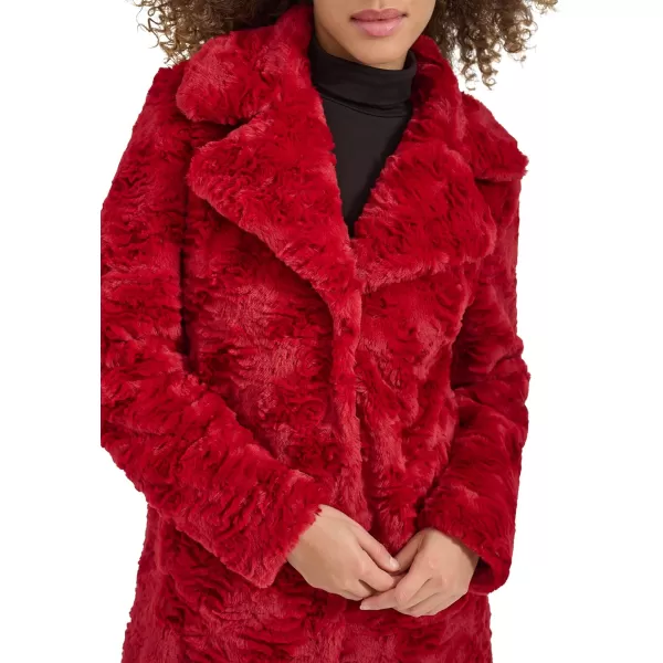 imageKenneth Cole Womens Classic Mink Style Faux Fur CoatCrimson