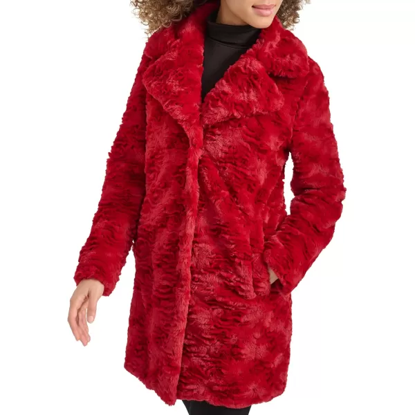 imageKenneth Cole Womens Classic Mink Style Faux Fur CoatCrimson