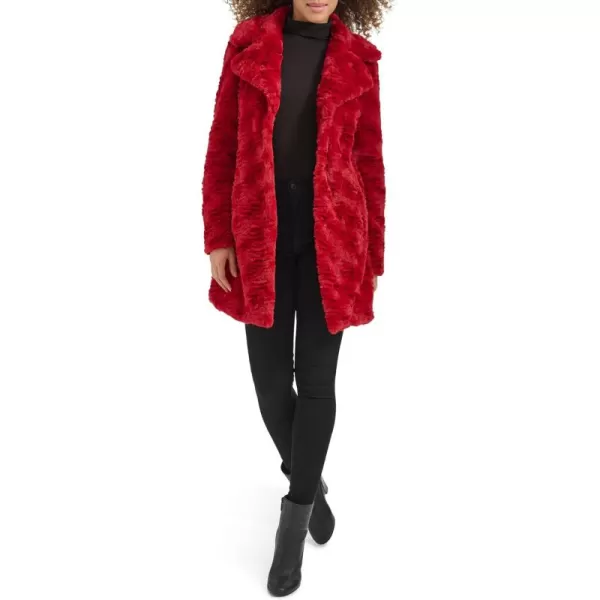 imageKenneth Cole Womens Classic Mink Style Faux Fur CoatCrimson