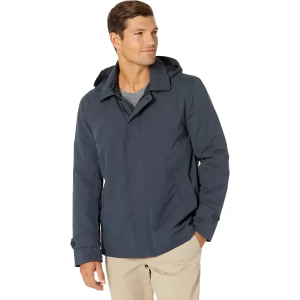 imageCole Haan Mens Classic 29quot Hooded City Rain JacketNavy