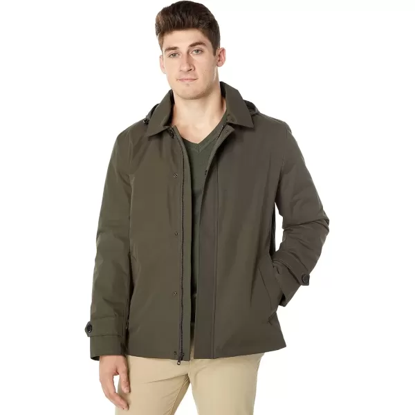 imageCole Haan Mens Classic 29quot Hooded City Rain JacketOlive