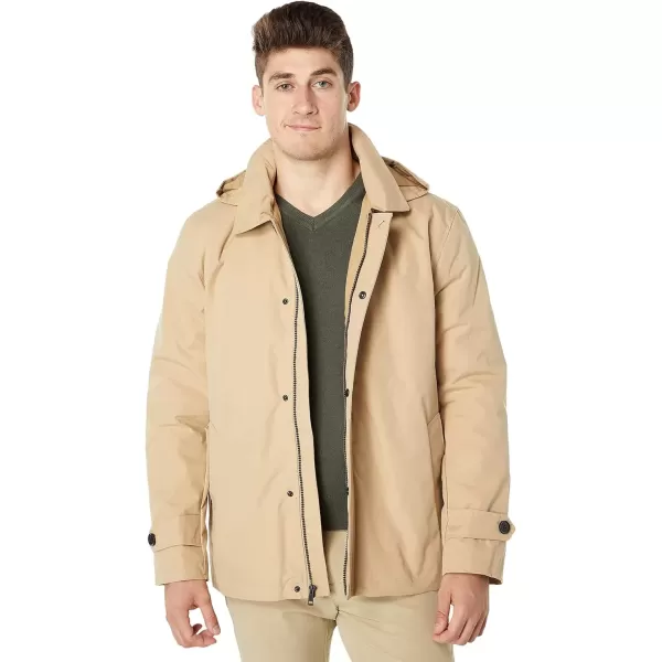 imageCole Haan Mens Classic 29quot Hooded City Rain JacketTan