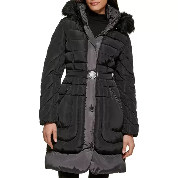 imageGUESS Womens Midweight Puffer JacketBelted Black