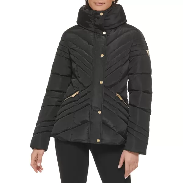 imageGUESS Womens Midweight Puffer JacketCold Weather Black