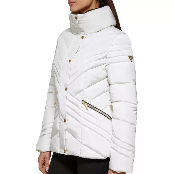 imageGUESS Womens Midweight Puffer JacketCold Weather White