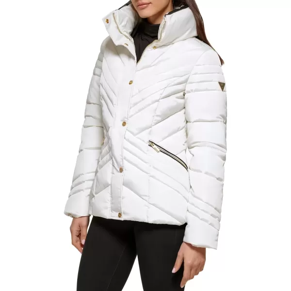 imageGUESS Womens Midweight Puffer JacketCold Weather White