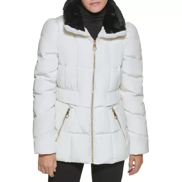 imageGUESS Womens Midweight Puffer JacketFaux Collar Mik