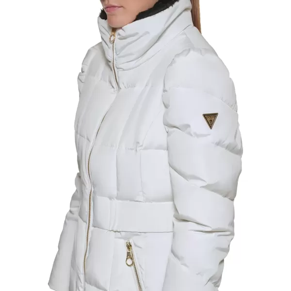 imageGUESS Womens Midweight Puffer JacketFaux Collar Mik