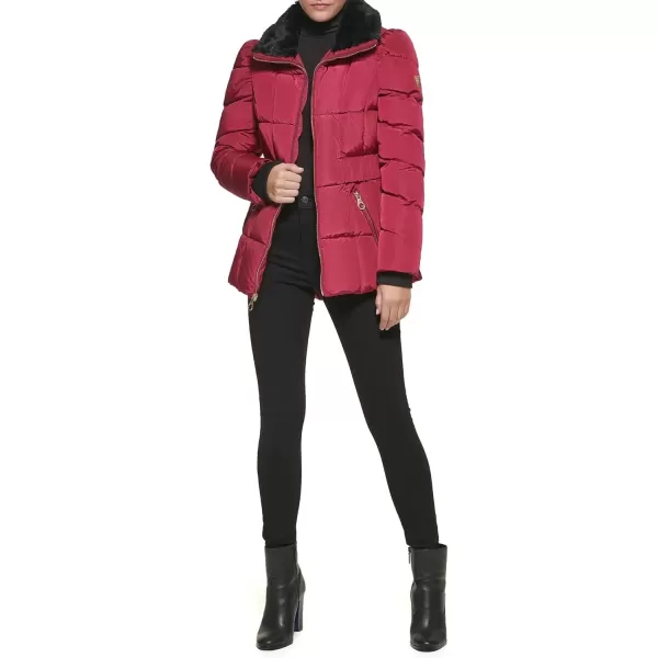 Faux Fur Collar Magenta