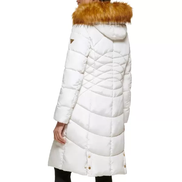 imageGUESS Womens Midweight Puffer JacketFaux Fur Hooded Mik