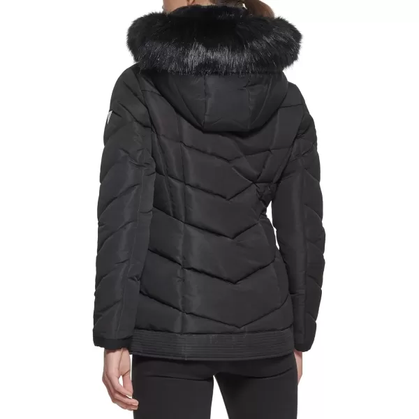 imageGUESS Womens Midweight Puffer JacketHooded Black