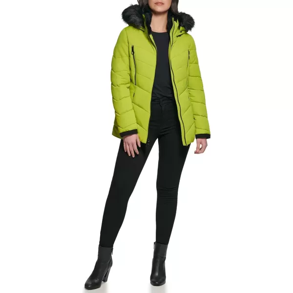 imageGUESS Womens Midweight Puffer JacketHooded Lime
