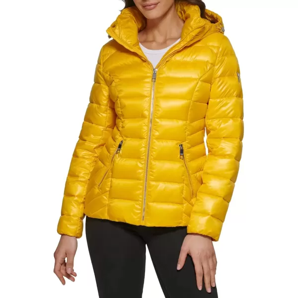 imageGUESS Womens Midweight Puffer JacketQuilted Neon Yellow 2