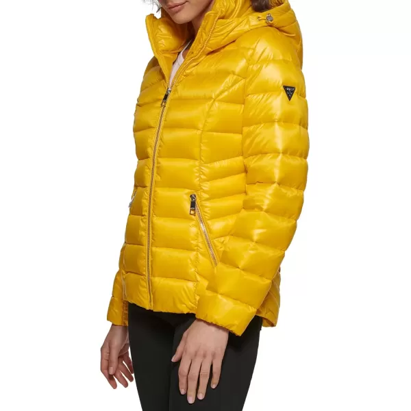 imageGUESS Womens Midweight Puffer JacketQuilted Neon Yellow 2