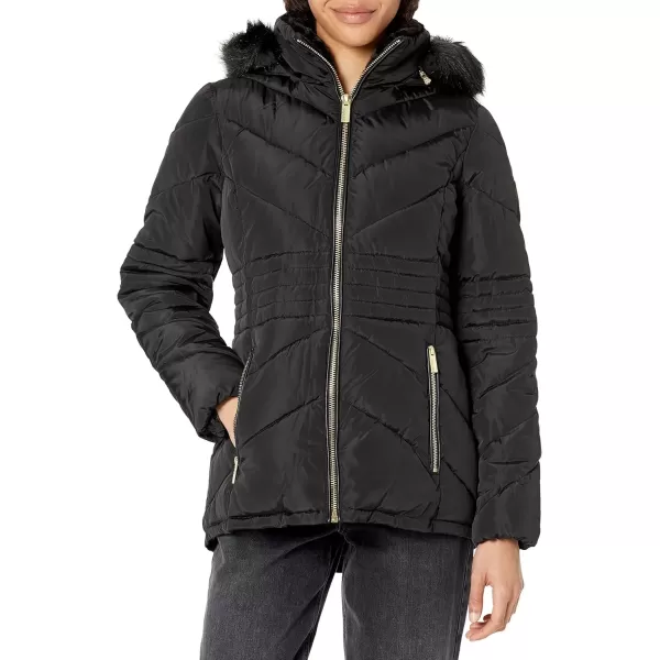 imageGUESS Womens Midweight Puffer JacketShort Puffer Black