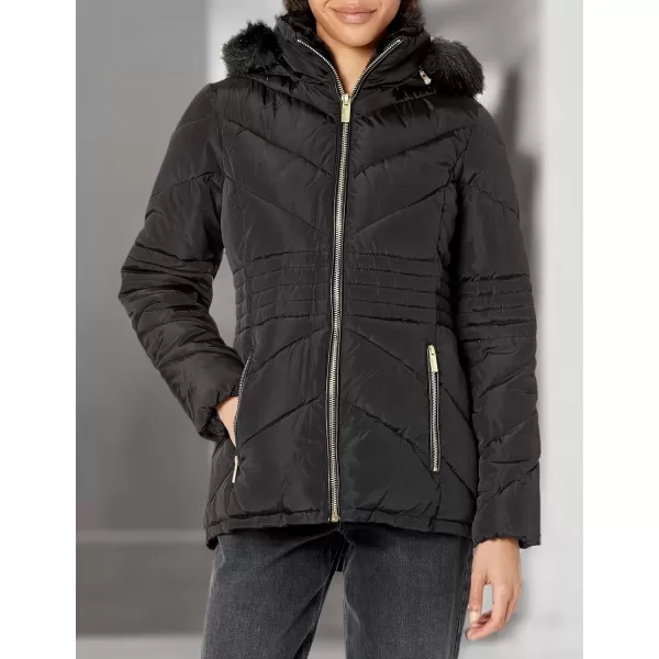 imageGUESS Womens Midweight Puffer JacketShort Puffer Black