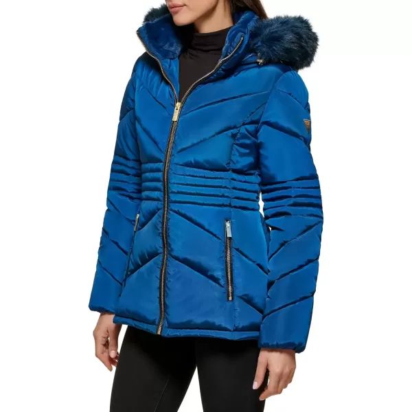 imageGUESS Womens Midweight Puffer JacketShort Puffer Deep Sea