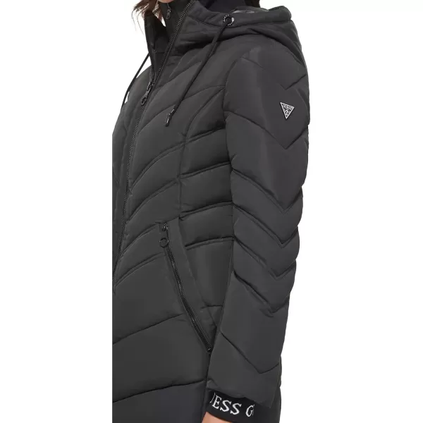 imageGUESS Womens Midweight Puffer JacketWater Resistant Charcoal