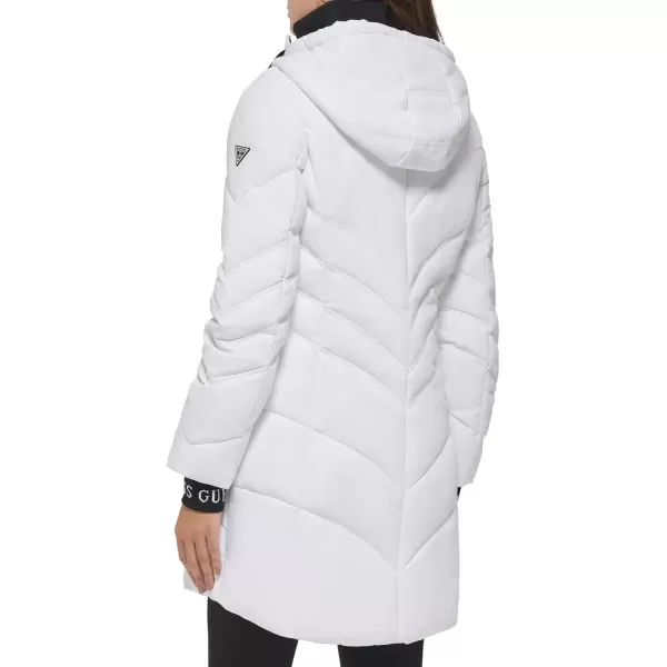 imageGUESS Womens Midweight Puffer JacketWater Resistant White