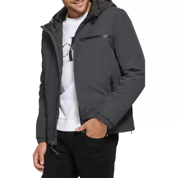 imageCalvin Klein Mens Hooded WindbreakerClassic Hooded Iron