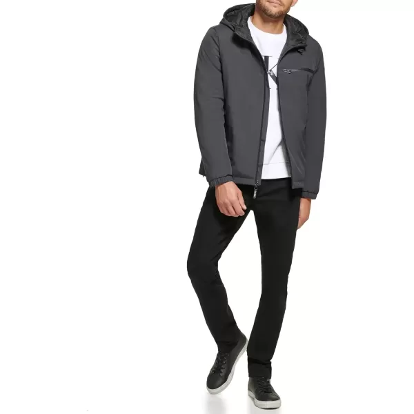 imageCalvin Klein Mens Hooded WindbreakerClassic Hooded Iron