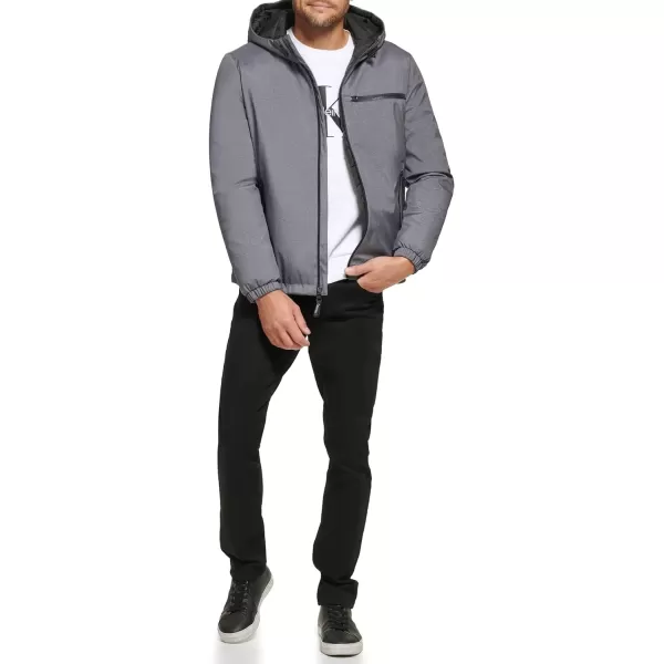 imageCalvin Klein Mens Hooded WindbreakerClassic Hooded Light Grey Heather