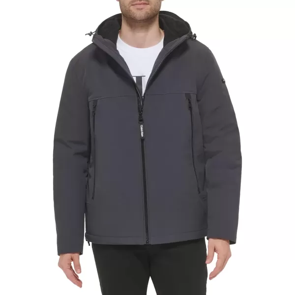 imageCalvin Klein Mens Sherpa Lined Hooded Soft Shell JacketSherpa Lined Iron