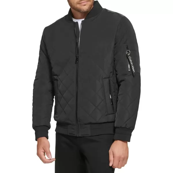 imageCalvin Klein mens Quilted Zipper Detail Flight JacketFlight Black