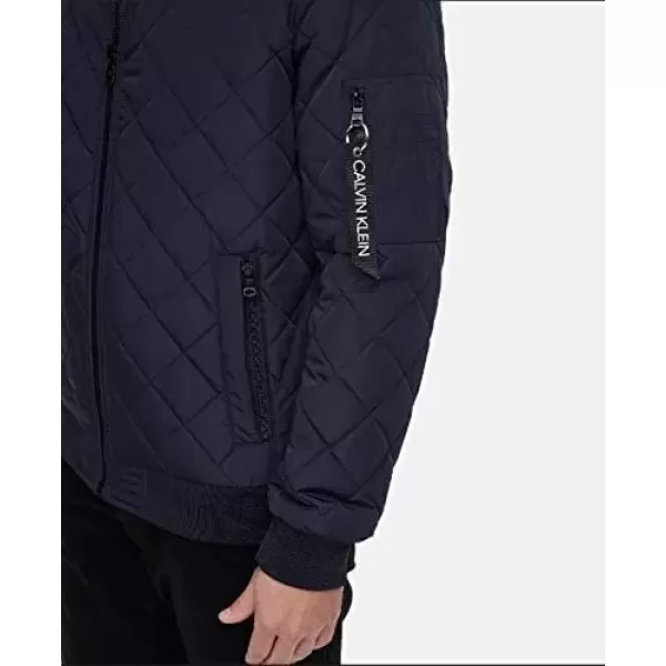 imageCalvin Klein mens Quilted Zipper Detail Flight JacketFlight True Navy