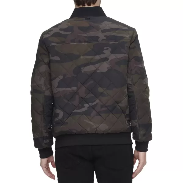 imageCalvin Klein mens Quilted Zipper Detail Flight JacketOlive Camo