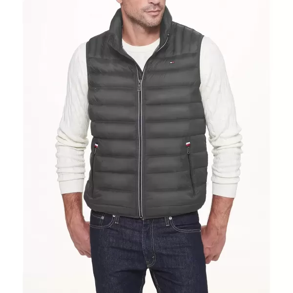 imageTommy Hilfiger Mens Legacy Lightweight Packable Puffer Vest JacketOld Charcoal