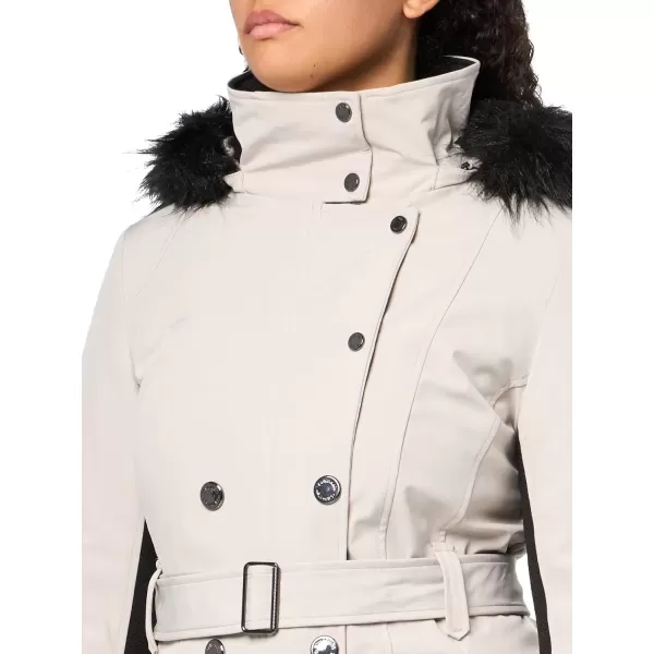 imageCalvin Klein Womens Zip Front WindbreakerFaux Fur Trim Oyster