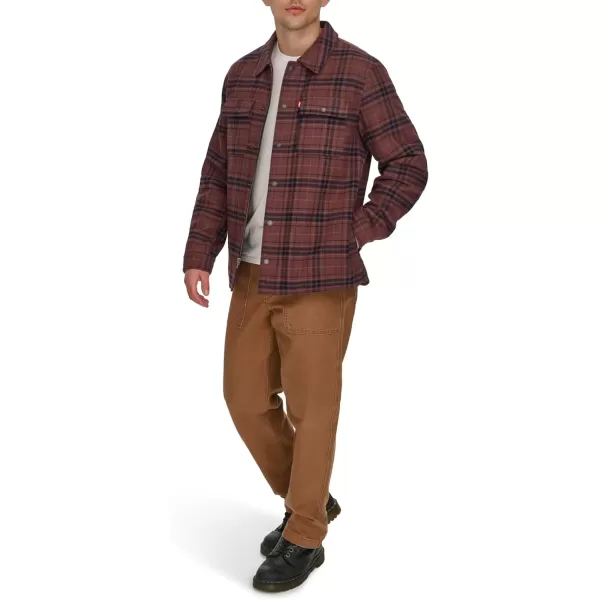 imageLevis Mens Classic Plaid Shirt JacketBitter Chocolate Plaid Filled