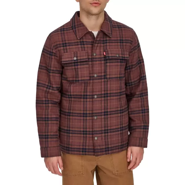 imageLevis Mens Classic Plaid Shirt JacketBitter Chocolate Plaid Filled