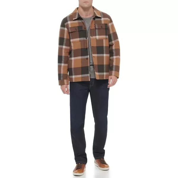 imageLevis Mens Classic Plaid Shirt JacketBrown Caf Plaid