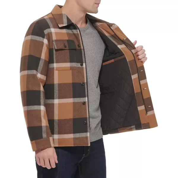 imageLevis Mens Classic Plaid Shirt JacketBrown Caf Plaid