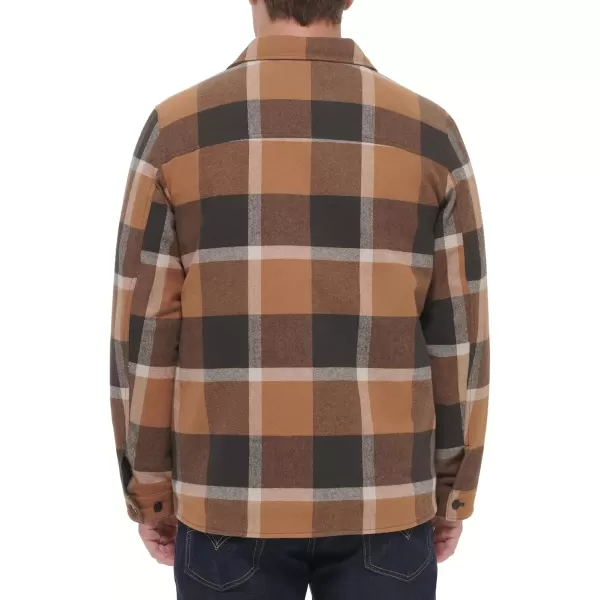 imageLevis Mens Classic Plaid Shirt JacketBrown Caf Plaid