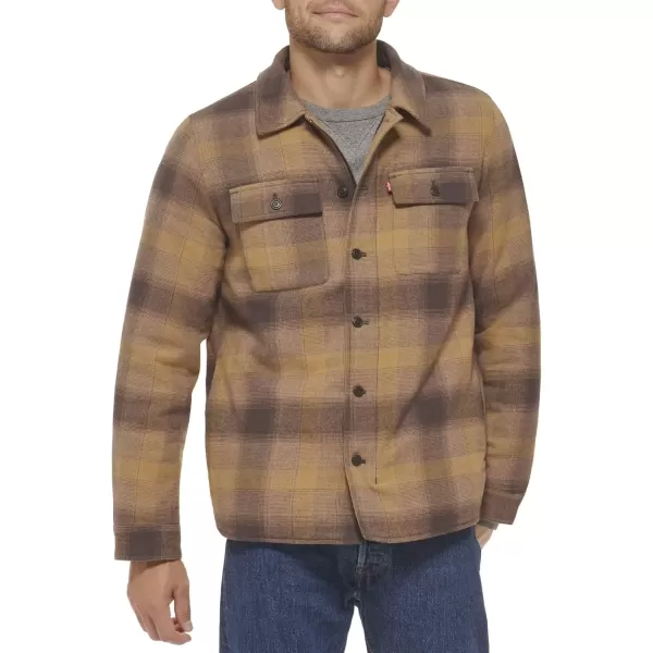 imageLevis Mens Classic Plaid Shirt JacketJava Ombre Plaid