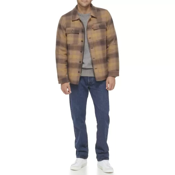 imageLevis Mens Classic Plaid Shirt JacketJava Ombre Plaid