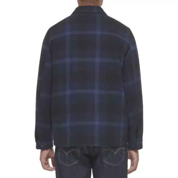 imageLevis Mens Classic Plaid Shirt JacketNavy Ombre Plaid