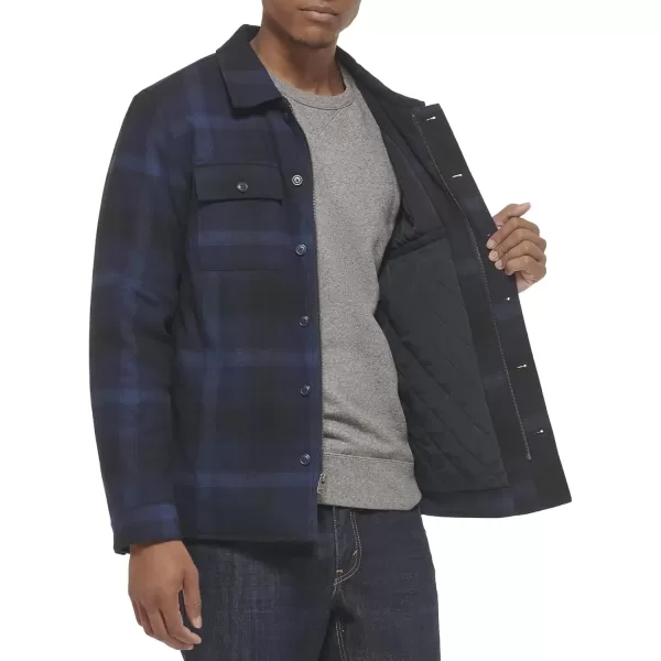 imageLevis Mens Classic Plaid Shirt JacketNavy Ombre Plaid