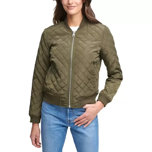 imageLevis Womens Diamond Quilted Bomber Jacket Regular ampamp Plus SizeArmy Green