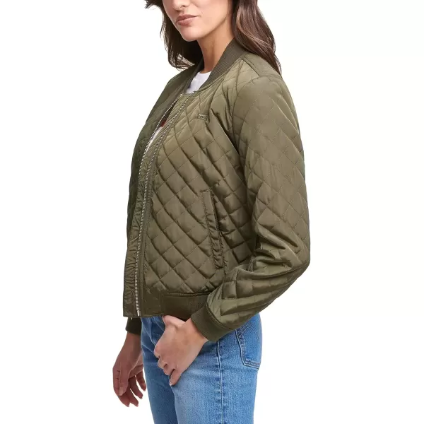 imageLevis Womens Diamond Quilted Bomber Jacket Regular ampamp Plus SizeArmy Green