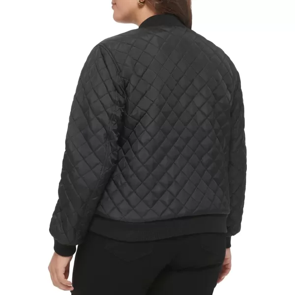 imageLevis Womens Diamond Quilted Bomber Jacket Regular ampamp Plus SizeBlack Sherpa Lined