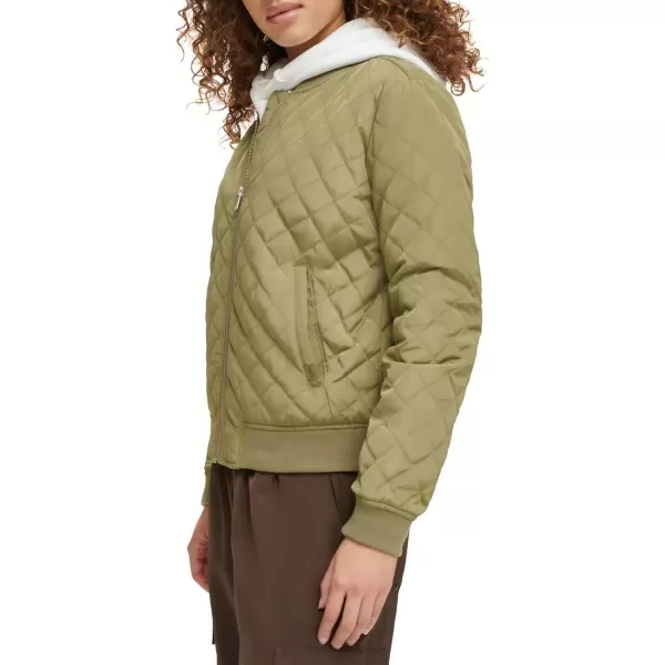 imageLevis Womens Diamond Quilted Bomber Jacket Regular ampamp Plus SizeOlive Tree