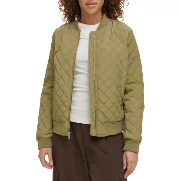 imageLevis Womens Diamond Quilted Bomber Jacket Regular ampamp Plus SizeOlive Tree