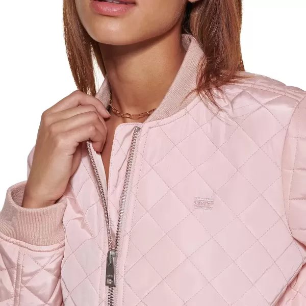 imageLevis Womens Diamond Quilted Bomber Jacket Regular ampamp Plus SizeRose Mist