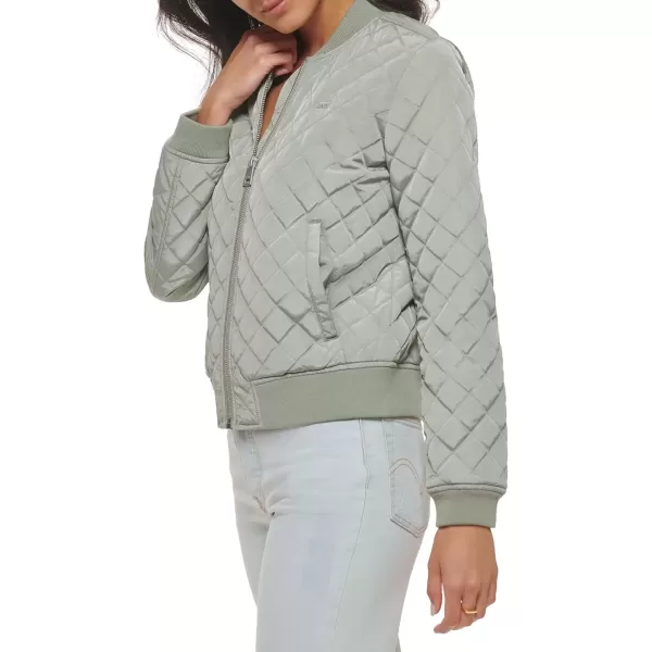 imageLevis Womens Diamond Quilted Bomber Jacket Regular ampamp Plus SizeSea Green