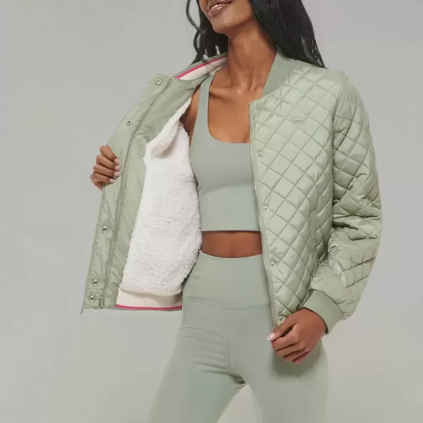 imageLevis Womens Diamond Quilted Bomber Jacket Regular ampamp Plus SizeSeafoam Sherpa Lined